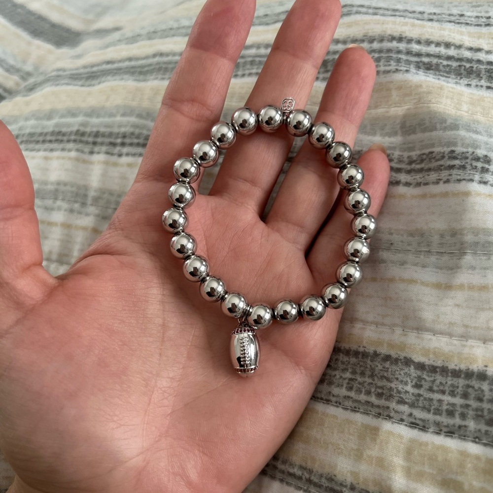 SYDNEY EVAN 14k White Gold 8mm Football Bracelet